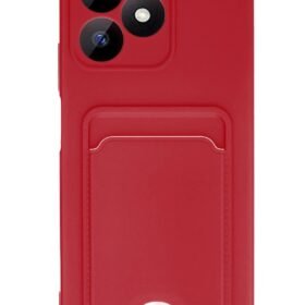 Realme Note 50 4G Kılıf Kelvin Kartvizitli Silikon - Kırmızı-(5796)