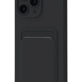 iPhone 16 Pro Kılıf Kelvin Kartvizitli Silikon - Siyah-(5796)