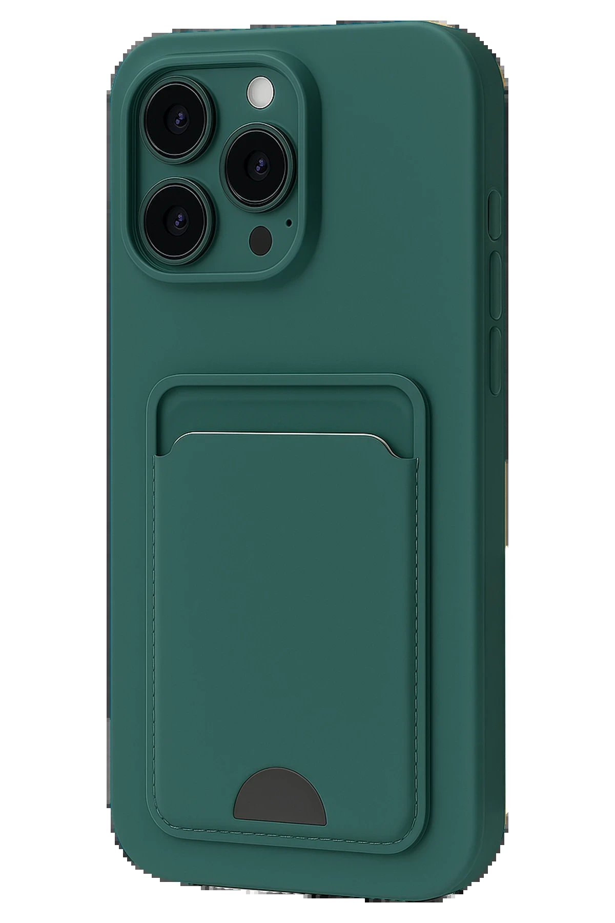 iPhone 16 Plus Kılıf Kelvin Kartvizitli Silikon - Koyu Yeşil-(5796) - Görsel 2