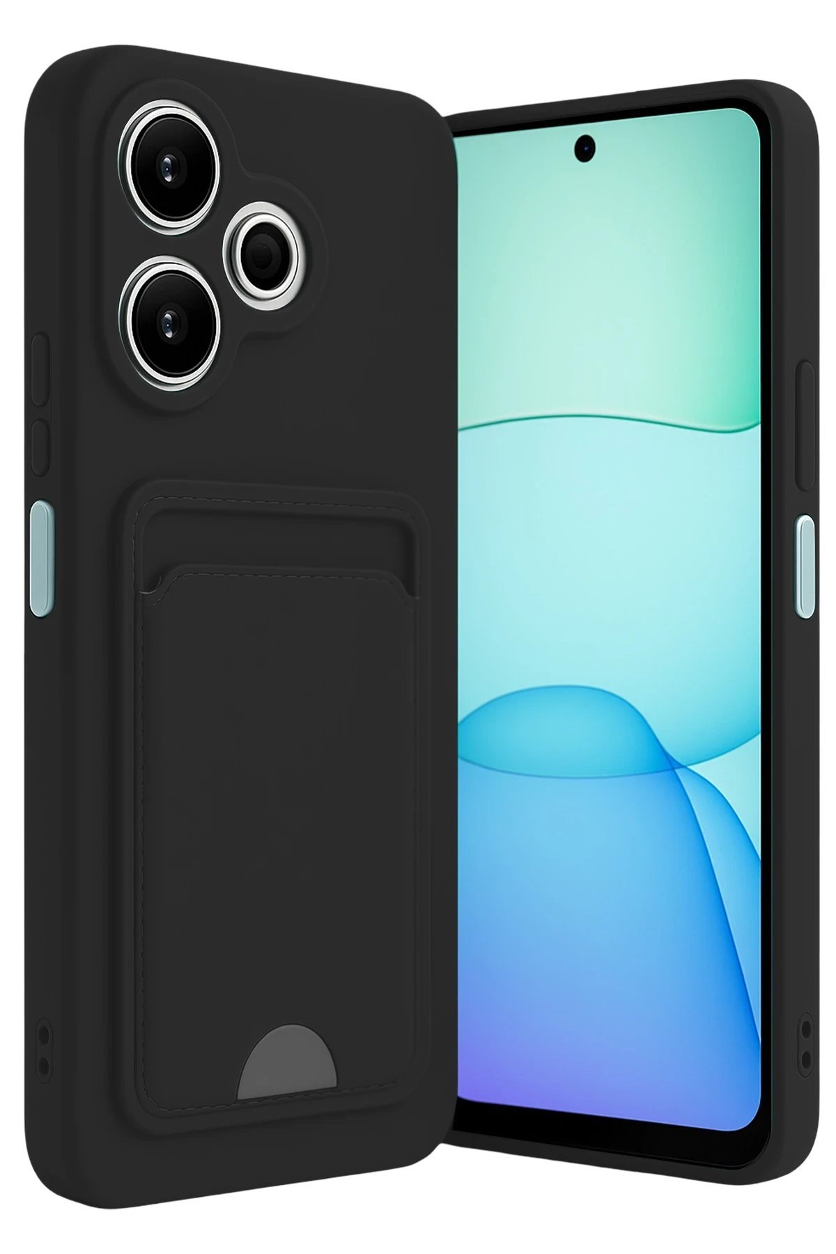 Xiaomi Redmi 13 4G Kılıf Kelvin Kartvizitli Silikon - Siyah-(5796) - Görsel 2