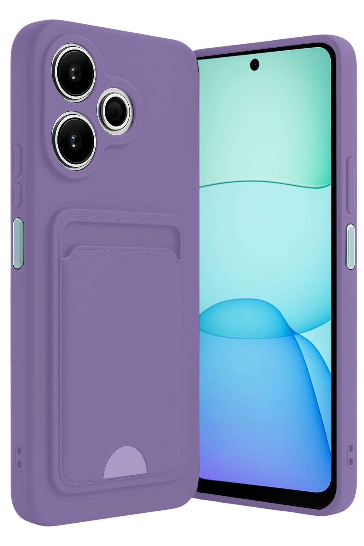 Xiaomi Redmi 13 4G Kılıf Kelvin Kartvizitli Silikon - Lila-(5796) - Görsel 2