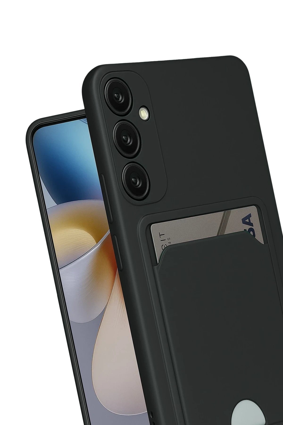 Samsung Galaxy S24 FE Kılıf Kelvin Kartvizitli Silikon - Siyah-(5796) - Görsel 4