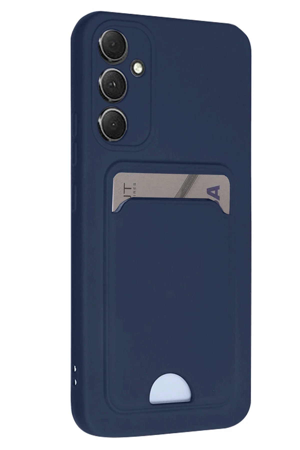 Samsung Galaxy S24 FE Kılıf Kelvin Kartvizitli Silikon - Lacivert-(5796)