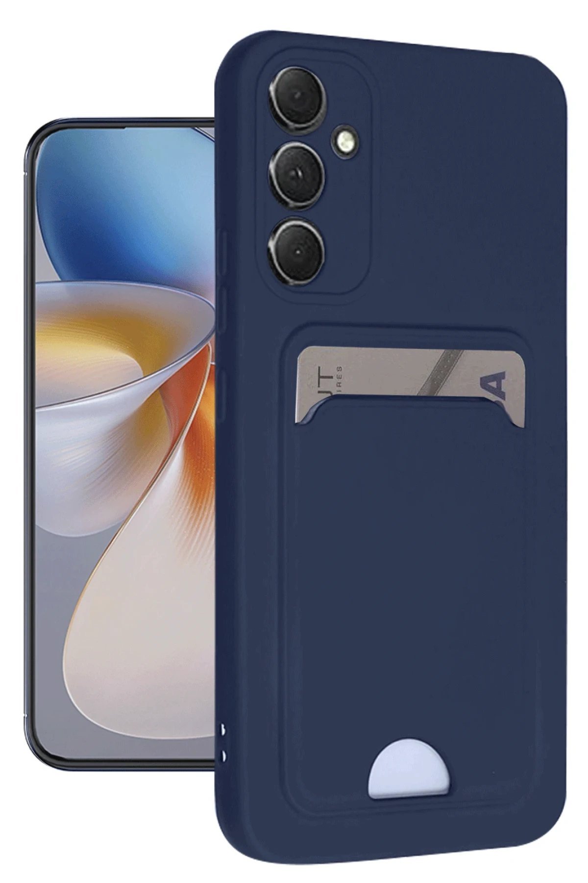 Samsung Galaxy S24 FE Kılıf Kelvin Kartvizitli Silikon - Lacivert-(5796) - Görsel 2