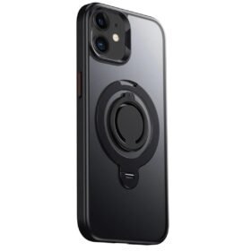 iPhone 12 Avatar 360 Dönen Magsafe Kapak - Siyah-(5796)