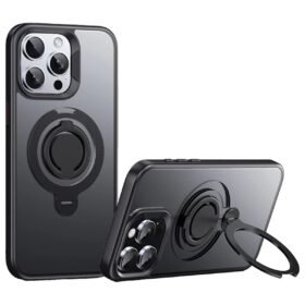 iPhone 15 Pro Avatar 360 Dönen Magsafe Kapak - Siyah-(5796)