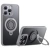 iPhone 15 Pro Avatar 360 Dönen Magsafe Kapak - Titan Gri-(5796)