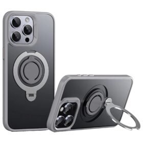 iPhone 15 Pro Max Avatar 360 Dönen Magsafe Kapak - Titan Gri-(5796)