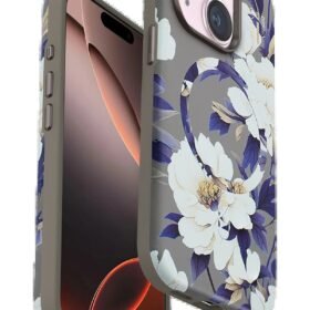 iPhone 15 Plus Flower Series Magsafe Kapak - Gri-(5796)