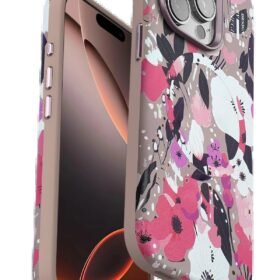 iPhone 15 Pro Max Flower Series Magsafe Kapak - Pembe-(5796)