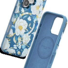 iPhone 16 Flower Series Magsafe Kapak - Mavi-(5796)