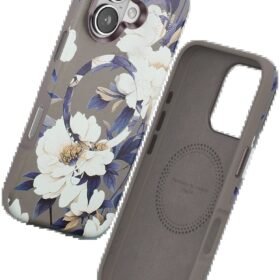 iPhone 16 Flower Series Magsafe Kapak - Gri-(5796)