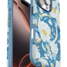 iPhone 16 Pro Flower Series Magsafe Kapak - Mavi-(5796)
