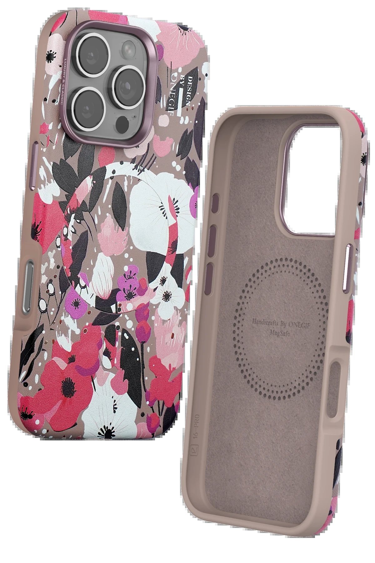 iPhone 16 Pro Flower Series Magsafe Kapak - Pembe-(5796) - Görsel 2