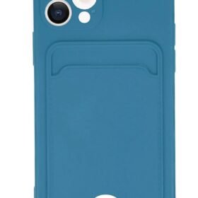 iPhone 12 Kılıf Kelvin Kartvizitli Silikon - Mavi-(5796)