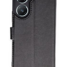 Vivo Y18 Kılıf Trend S Plus Kapaklı Kılıf - Siyah-(5796)