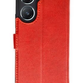 Vivo Y18 Kılıf Trend S Plus Kapaklı Kılıf - Kırmızı-(5796)