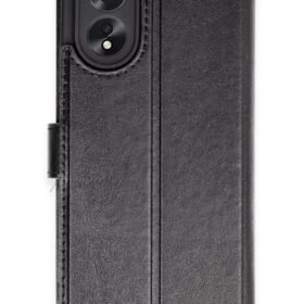 Oppo A38 Kılıf Trend S Plus Kapaklı Kılıf - Siyah-(5796)