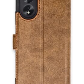 Oppo A38 Kılıf Trend S Plus Kapaklı Kılıf - Taba-(5796)