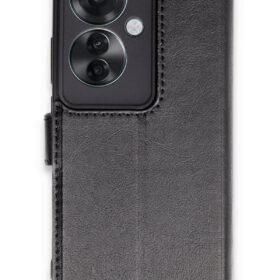 Oppo Reno 11F Kılıf Trend S Plus Kapaklı Kılıf - Siyah-(5796)