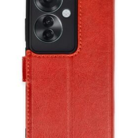 Oppo Reno 11F Kılıf Trend S Plus Kapaklı Kılıf - Kırmızı-(5796)