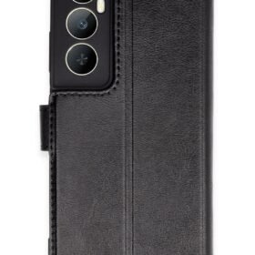 Realme C65 Kılıf Trend S Plus Kapaklı Kılıf - Siyah-(5796)