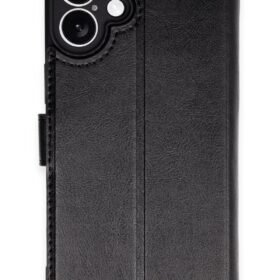 iPhone 16 Kılıf Trend S Plus Kapaklı Kılıf - Siyah-(5796)