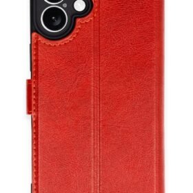 iPhone 16 Plus Kılıf Trend S Plus Kapaklı Kılıf - Kırmızı-(5796)