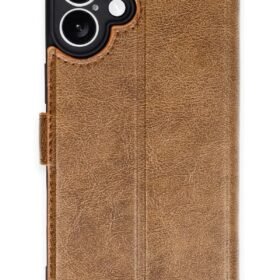 iPhone 16 Plus Kılıf Trend S Plus Kapaklı Kılıf - Taba-(5796)