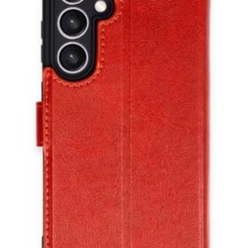 Samsung Galaxy S24 FE Kılıf Trend S Plus Kapaklı Kılıf - Kırmızı-(5796)