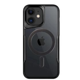 iPhone 12 Kılıf Boyi Magsafe Silikon Kapak - Siyah-(5796)