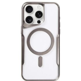 iPhone 14 Pro Kılıf Boyi Magsafe Silikon Kapak - Titan Gri-(5796)