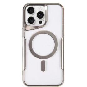 iPhone 14 Pro Kılıf Boyi Magsafe Silikon Kapak - Gümüş-(5796)