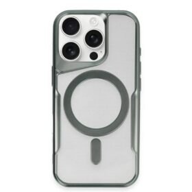 iPhone 14 Pro Max Kılıf Boyi Magsafe Silikon Kapak - Yeşil-(5796)