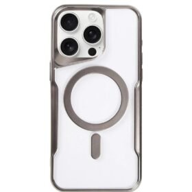 iPhone 15 Pro Max Kılıf Boyi Magsafe Silikon Kapak - Titan Gri-(5796)