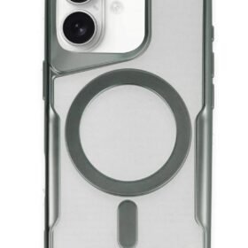 iPhone 16 Kılıf Boyi Magsafe Silikon Kapak - Yeşil-(5796)