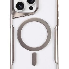 iPhone 16 Pro Kılıf Boyi Magsafe Silikon Kapak - Gümüş-(5796)