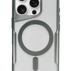 iPhone 16 Pro Max Kılıf Boyi Magsafe Silikon Kapak - Yeşil-(5796)