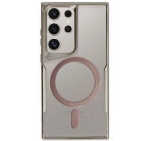 Samsung Galaxy S24 Ultra Kılıf Boyi Magsafe Silikon Kapak - Titan Gri-(5796)