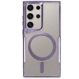 Samsung Galaxy S24 Ultra Kılıf Boyi Magsafe Silikon Kapak - Derin Mor-(5796)