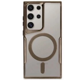 Samsung Galaxy S24 Ultra Kılıf Boyi Magsafe Silikon Kapak - Kahverengi-(5796)