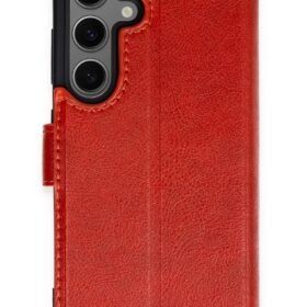 Samsung Galaxy S24 Kılıf Trend S Plus Kapaklı Kılıf - Kırmızı-(5796)