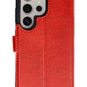 Samsung Galaxy S24 Ultra Kılıf Trend S Plus Kapaklı Kılıf - Kırmızı-(5796)