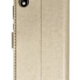 Huawei Y5 2019 Kılıf Trend S Plus Kapaklı Kılıf - Gold-(5796)