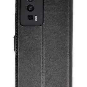 Xiaomi Poco F5 Pro Kılıf Trend S Plus Kapaklı Kılıf - Siyah-(5796)