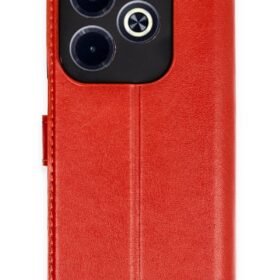 İnfinix Hot 40 Kılıf Trend S Plus Kapaklı Kılıf - Kırmızı-(5796)