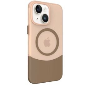 iPhone 15 PC Suit Magsafe Kapak - Kahverengi-(5796)