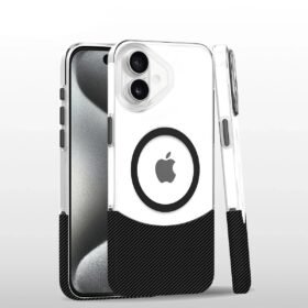 iPhone 16 Carbon Puzzle Magsafe Kapak - Siyah-(5796)