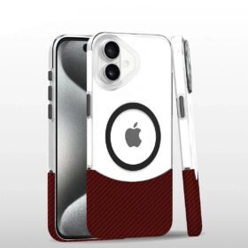 iPhone 16 Plus Carbon Puzzle Magsafe Kapak - Pembe-(5796)