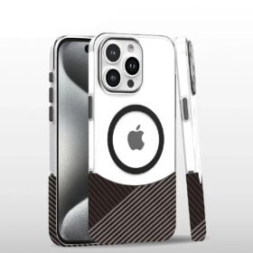 iPhone 16 Pro Carbon Puzzle Magsafe Kapak - Gri-(5796)